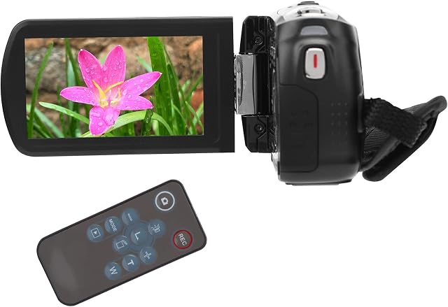 Kamera Wideo 4K Kamera Odporna na Wstrząsy HD 16-krotny Zoom Cyfrowy, Kamera Noktowizyjna, Inteligentna Stabilizacja Obrazu, Obsługa WIFI, Ekran Dotykowy TFT-LCD o Przekątnej 3,0 Cala(czarny)