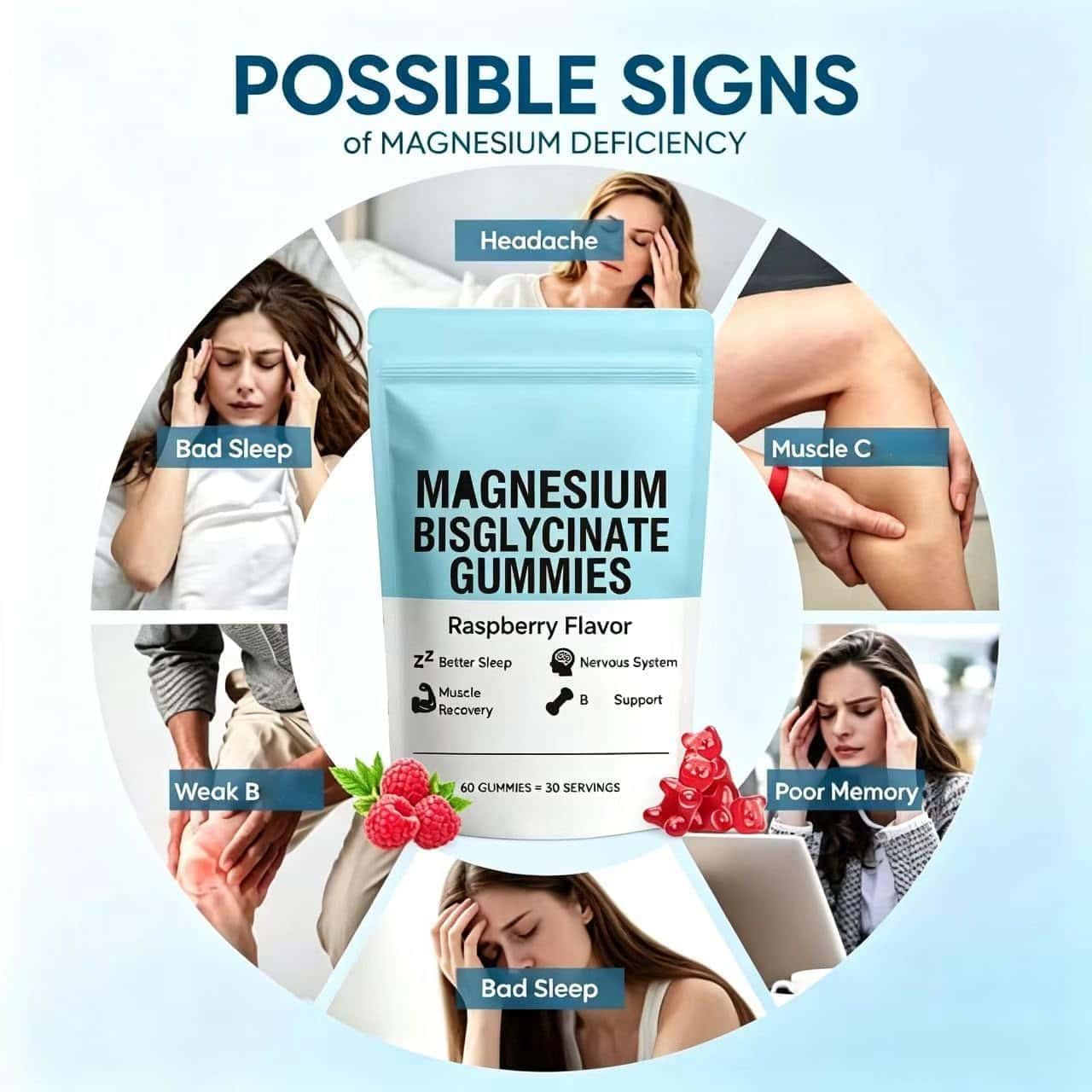 Bonbons gélifiés au bisglycinate de magnésium, végétaliens