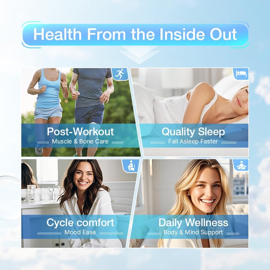 Miniatura 5 de Polvo de glicinato de magnesio, sueño, músculo, corazón y nervio, apoyo tranquilo y sueño para adultos, fácil de absorber, vegano, sin azúcar