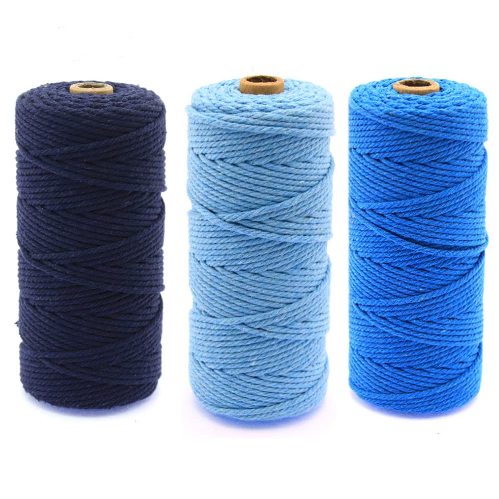 Buntes Baumwollseil, 2/3/4 mm Schnurschnur, Faden zum Selbermachen, Basteln, geflochtene gedrehte Baumwollschnur für Party, Hochzeit, Dekoration, Farbe 03,4 mm, 50 m