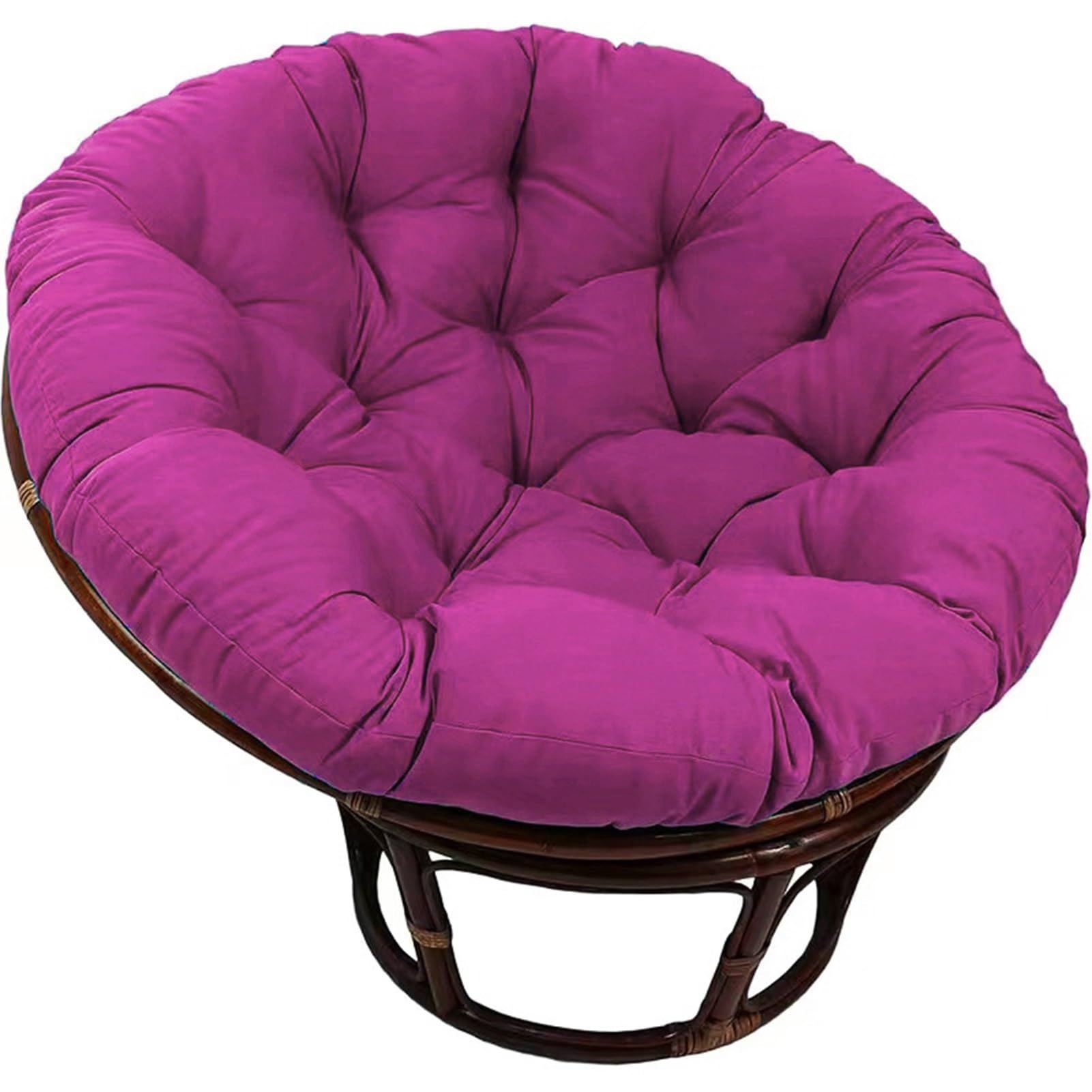Large Round Papasan Chair Cushion, Thick Outdoor Rocking Chair Cushion, Rattan Hanging Basket Cushion, Egg Nest Replacement Pad (Color : Purple, Size : 90 * 90cm)
