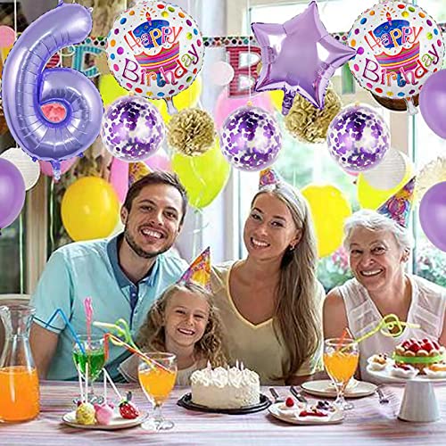 Balloons, 11 Pcs Foil Balloons 1 Year Old For 1St Birthday Party Supplies Decoration， Confetti Balloon Kids Party Balloons Birthday Party Supplies 1 Years Old Birthday Balloon For Kids (1St, Purple) #TOP3