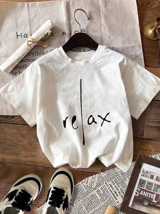 Image of Jawdrobe Women's Graphic Printed T-Shirt Soft Cotton Blend Tee for Everyday Style | Oversized Fit Half Sleeve Printed Round Neck T-Shirt for Women