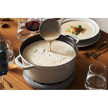 Amazon | STAUB 28cm ラウンド 鋳鉄 ココット ホワイト トリュフ