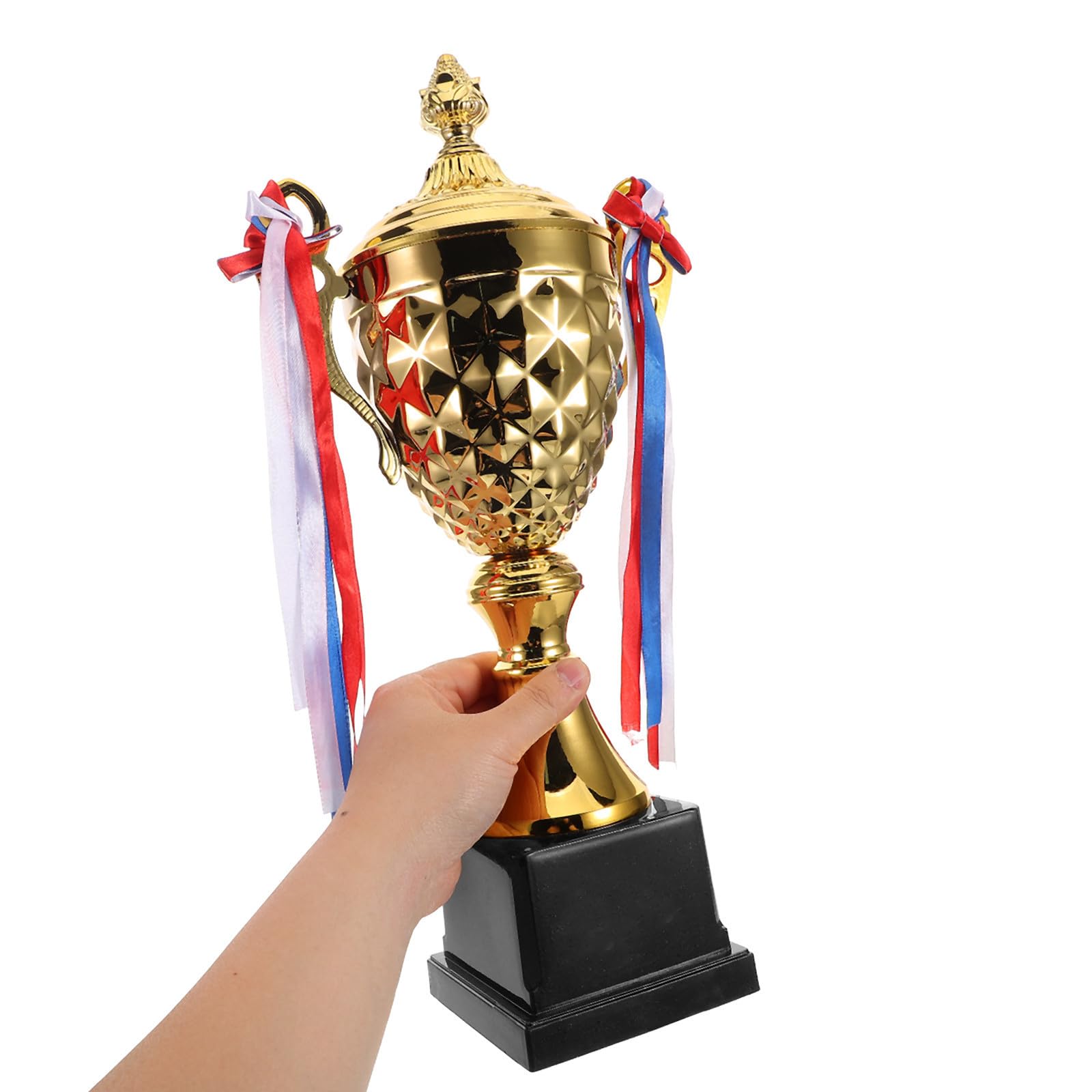 HOMSFOU Trofeo Atlético de Metal Dorado, Copa Clásica para Premios | Diseño Elegante, Construcción Estable, Fácil de Exhibir, Peso Moderado para Atletas