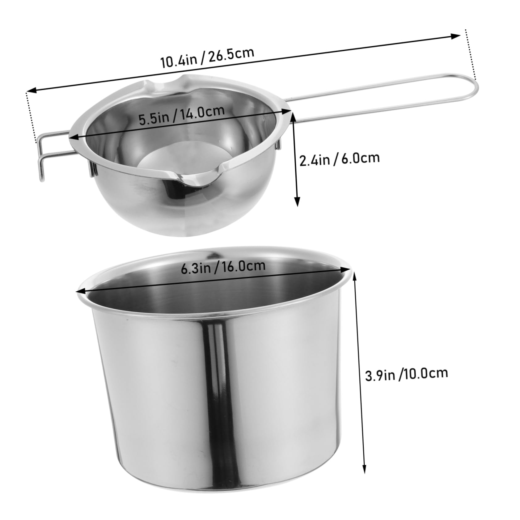 HOLIDYOYO Multi-use Melting Pot Heat Chocolate Butter Cheese Stainless Steel Pot Guiding Groove No Burnt