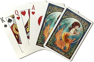 Lantern Press Clearwater Beach, Florida, Mermaid (52 Playing Cards, Poker Size Card Deck with Jokers)