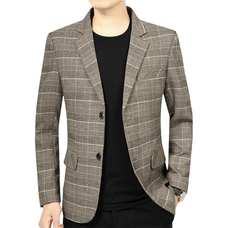 Men's Spring Autumn Business Casual Stripe Single Blazer Jacket