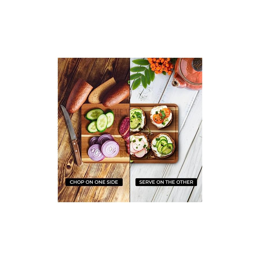 Acacia-Wood-Cutting-Board-16-x-10-x-1-Dual-Sided-Design-Large-Cutting-Board-Wooden-Cutting-Boards-for-Kitchen-wJuice-Groove-Non-Slip-Silicone-Mat-Wood-Chopping-Block-for-Meat-More Acacia Wood Cutting Board - 16” x 10” x 1” Dual-Sided Design Large Cutting Board - Wooden Cutting Boards for Kitchen w/Juice Groove & Non-Slip Silicone Mat - Wood Chopping Block for Meat & More