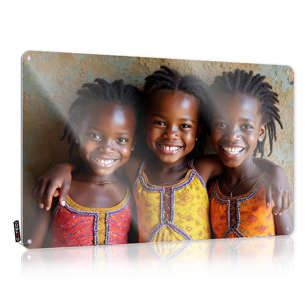 Sujd Girls Colour Wall Art Hanging Pool Square Gift For Mom Three In Colorful Dresses Smiling. - Easy To Hang Art(20X30cm)