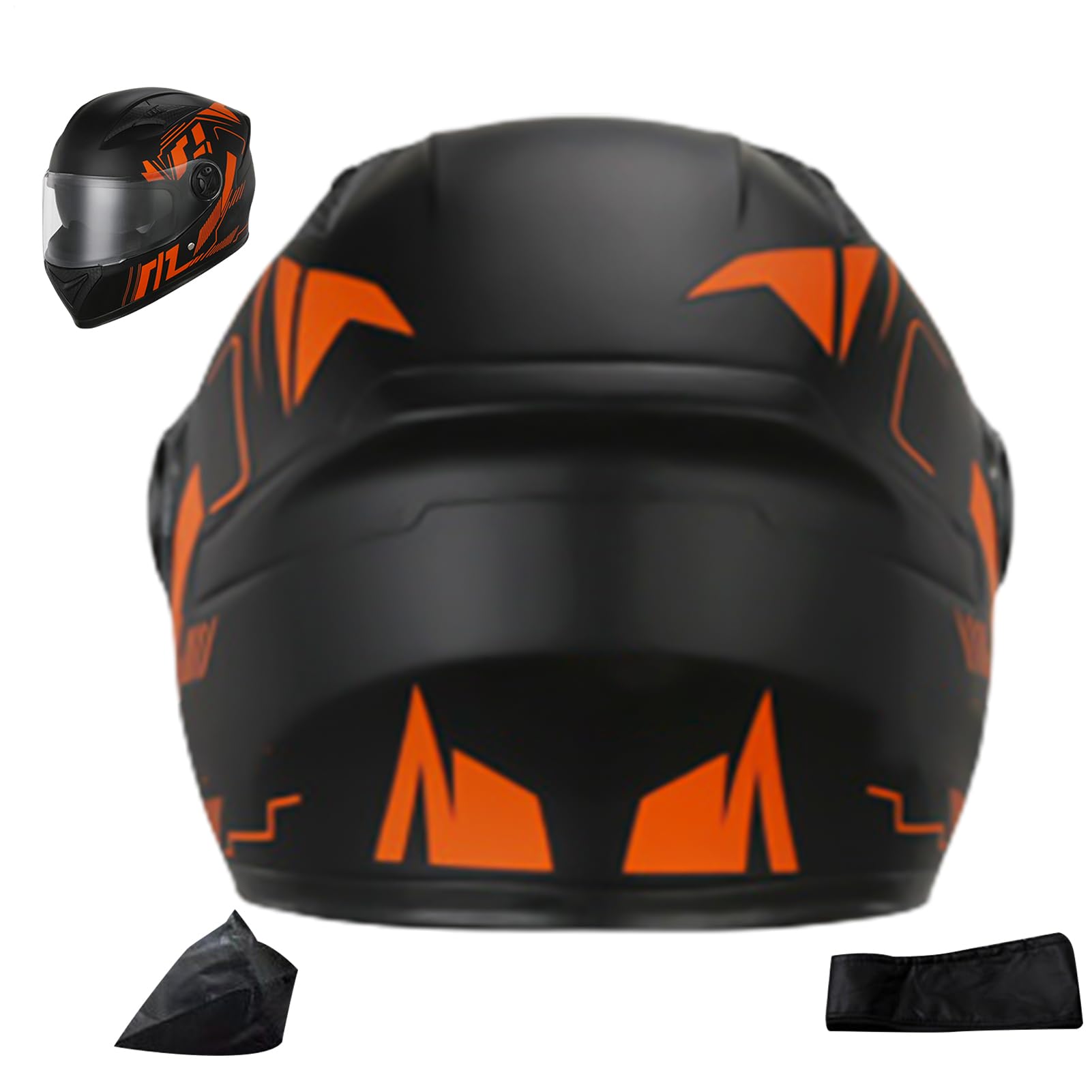 Générique Casques Moto – Intégral Coupe-Vent Avec Écharpe Hiver | Casque PP Protecteur Brillant Mat Avec Visière Solaire Pour Trottinettes Électriques Motos Trajets Touring Et Conduite Plein Air