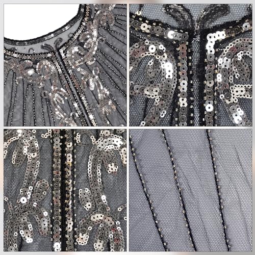 Cape de soirée avec perles et paillettes de haute qualité taille unique - 3