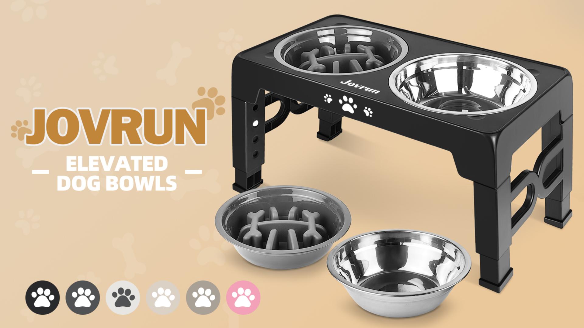 Elevated Dog Bowls for Medium Size Dogs, Non-Slip Dog Feeder with 1*Stainless Steel Dishes & 1*Slow Feeder Bowl, 5 Heights Adjustable Raised Bowls to 3.15″-8.66″-9.84″-11.02″-12.2″ - image 8