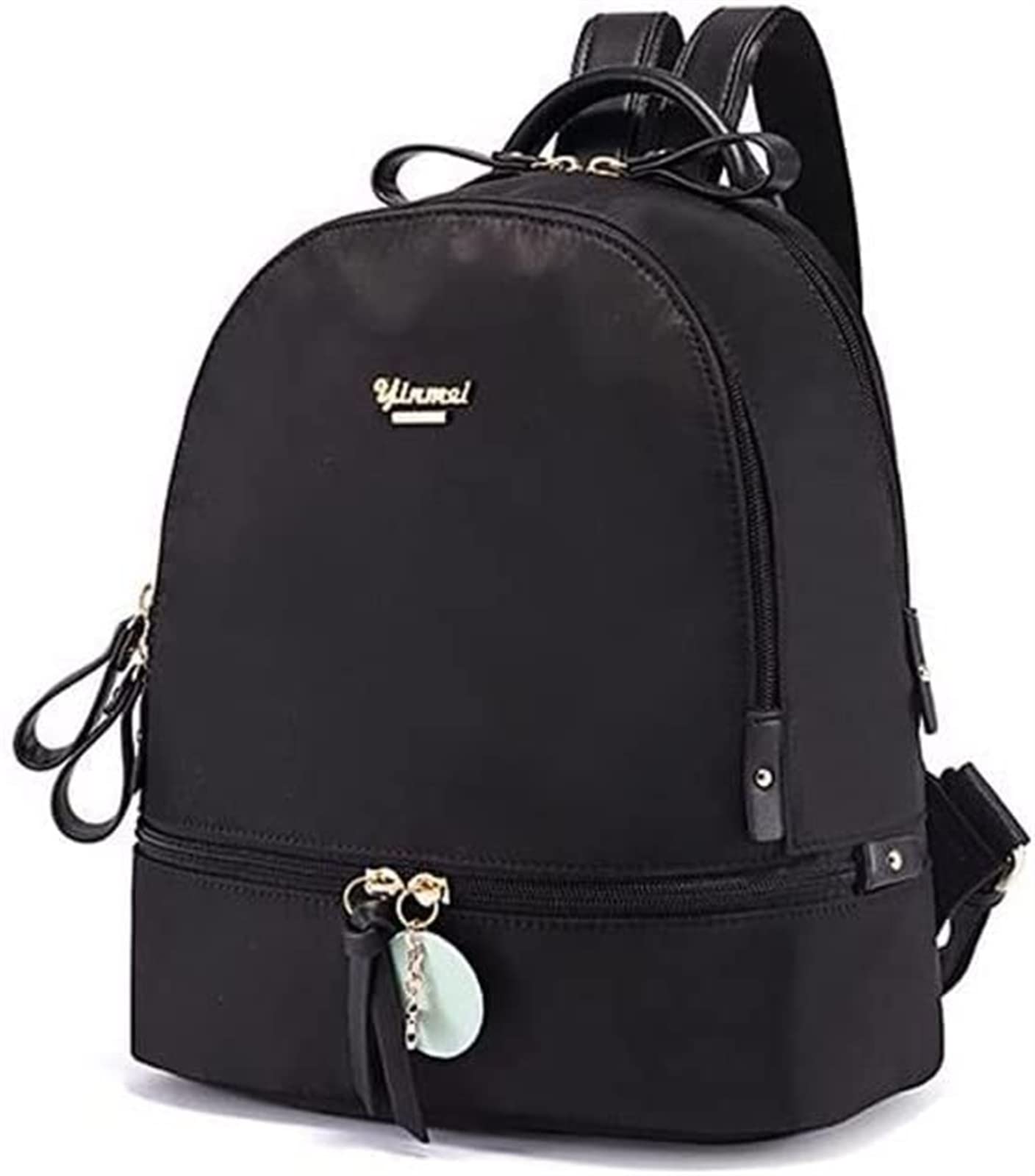 Mochila Moda for Mujer Estilo Occidental Mochila pequeña Todo-fósforo Ins Mochila Simple (Color : Black)