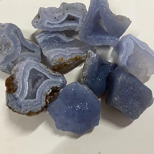 Miniatura 4 de TEAMWILL Piedra de ágata de encaje azul crudo, piedra de cristal curativo de ágata de encaje azul áspero, 3.53 oz