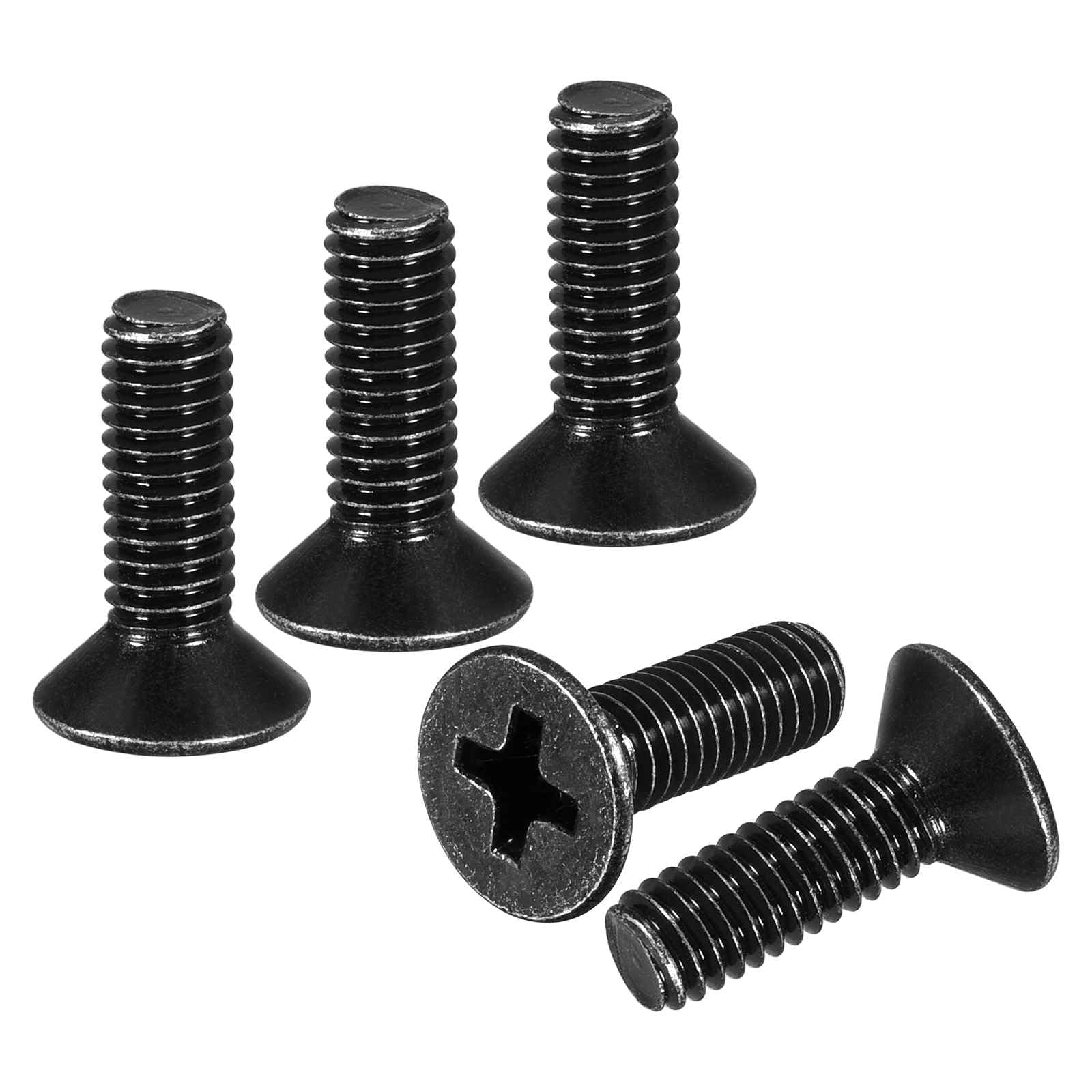 DTGN M3-0.5x8 Flat Head Machine Screws - 50PCS - Good for Electronics and Machinery - 304 Stainless Steel Phillips Countersunk Micro Metric Machine Screw Bolts- Black