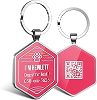 Vista 1 de Etiquetas de identificación personalizadas para perros con código QR, etiquetas de identificación para mascotas, etiquetas de identificación