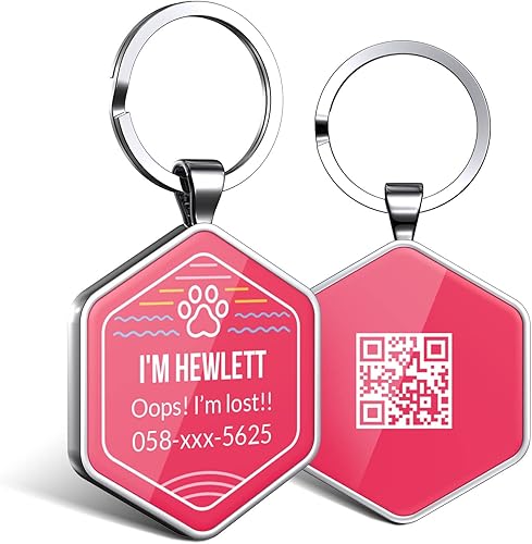 Etiquetas de identificación personalizadas para perros con código QR, etiquetas de identificación para mascotas, etiquetas de identificación para
