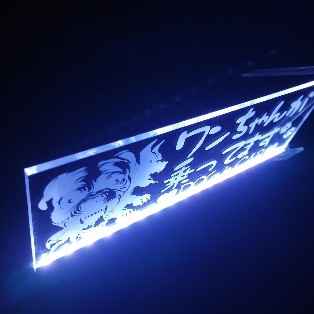 ワンちゃんが乗ってます② LEDアクリルプレート DOGinCAR かわいい Amazon.co.jp: ワンちゃんが乗ってます② LED アクリルプレート ドッグ