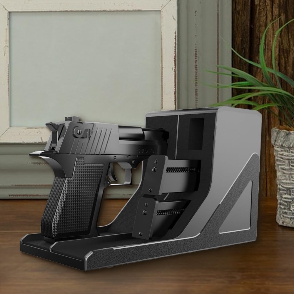 Kurzwaffenhalterung Modularer, Waffenhalter für 1 Pistolen und 3 Magazine für Waffentresor, Pistolenständer als Waffenschrank Zubehör, Platzsparender Passt auf die Meisten Pistolen