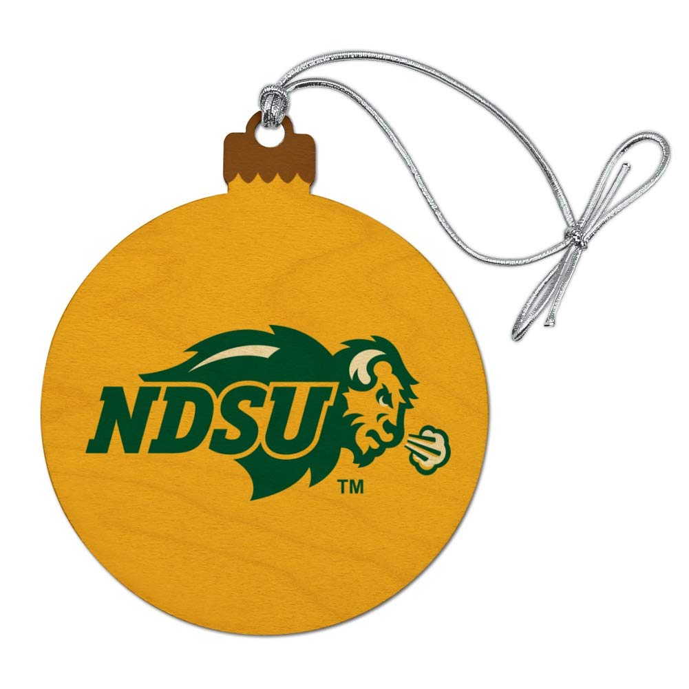 GRAPHICS & MORE North Dakota State Bison Logo Secondary Wood Christmas Tree Holiday Ornament