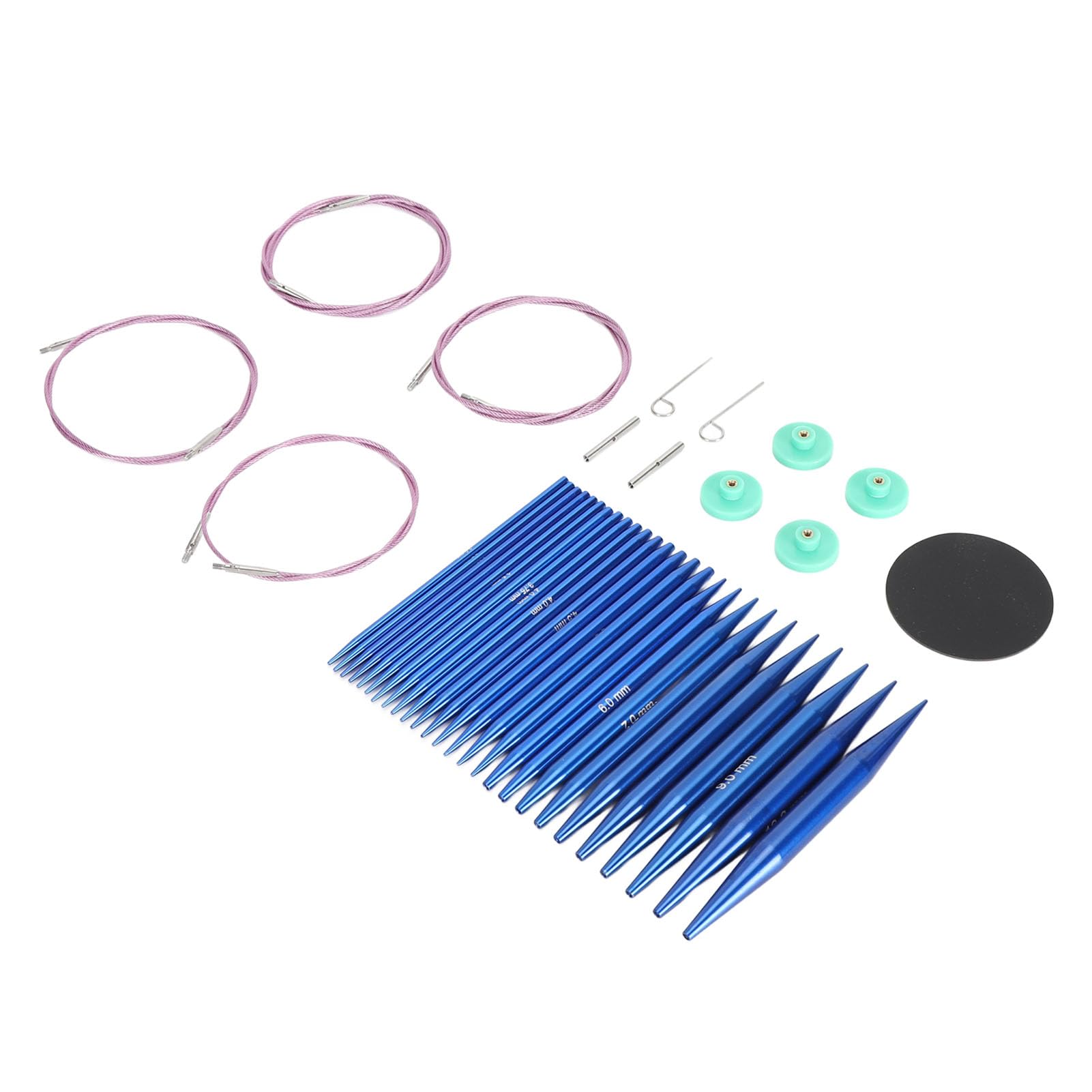 QANYEGN Juego de agujas de tejer circulares intercambiables, agujas de tejer circulares Shorties, juego de agujas circulares para calcetines, sombreros, suéteres