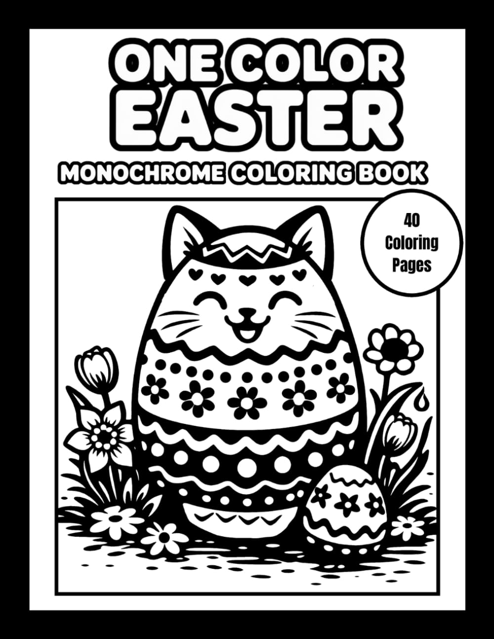 One Color Easter Monochrome Coloring Book: Humorous Scenes for Light and Playful Coloring