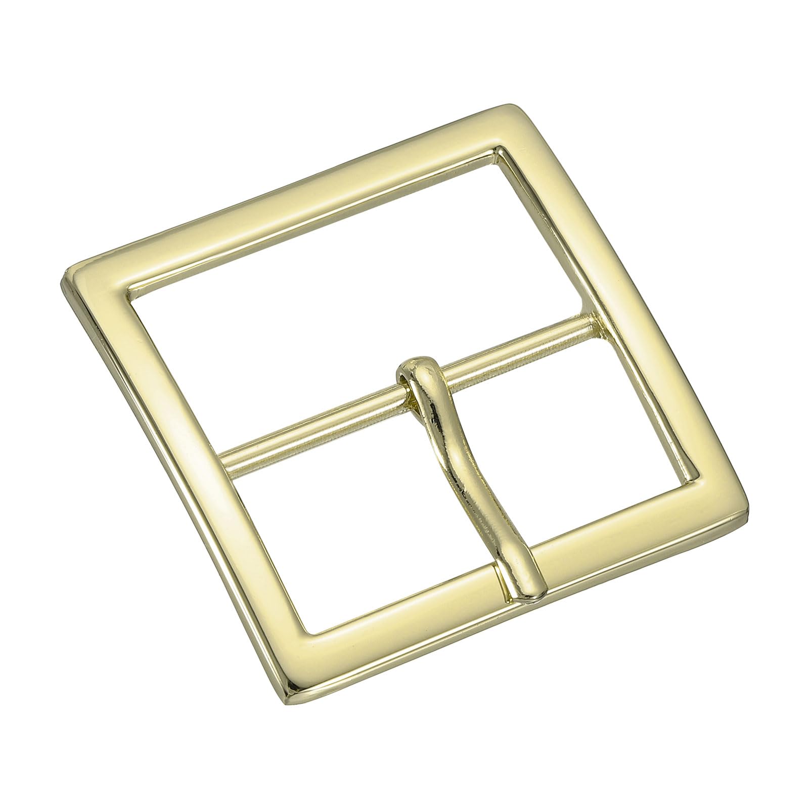 uxcell Metal Roller Buckle, Single Prong Belt Buckle Square Center Bar Buckle for Leather