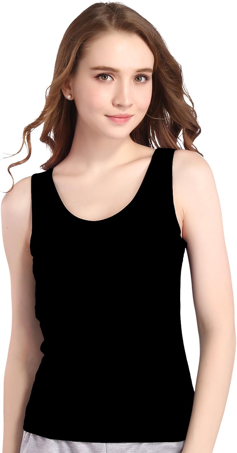 AMVELOP Elastic Tank Tops for Women Undershirts Pack of 4 Slim-Fit at  Women’s Clothing store