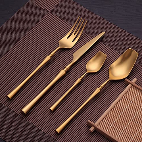Ensemble de couverts or mat pour repas de mariage et fêtes - 5