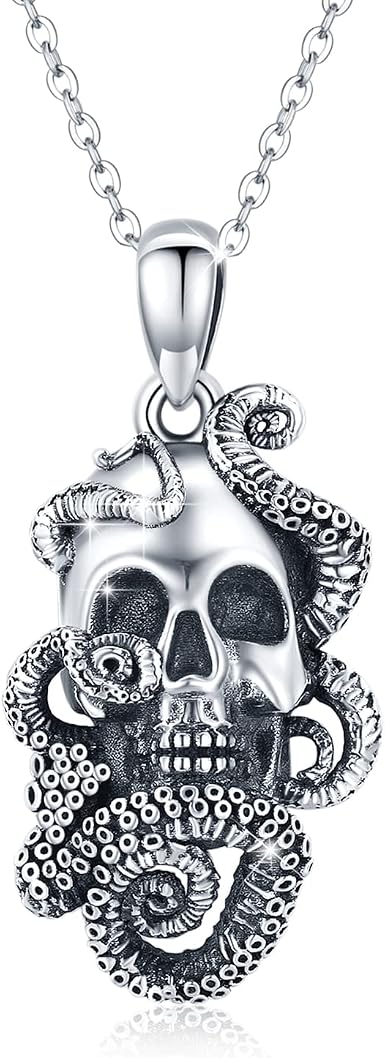 Skull Necklace 925 Sterling Silver 