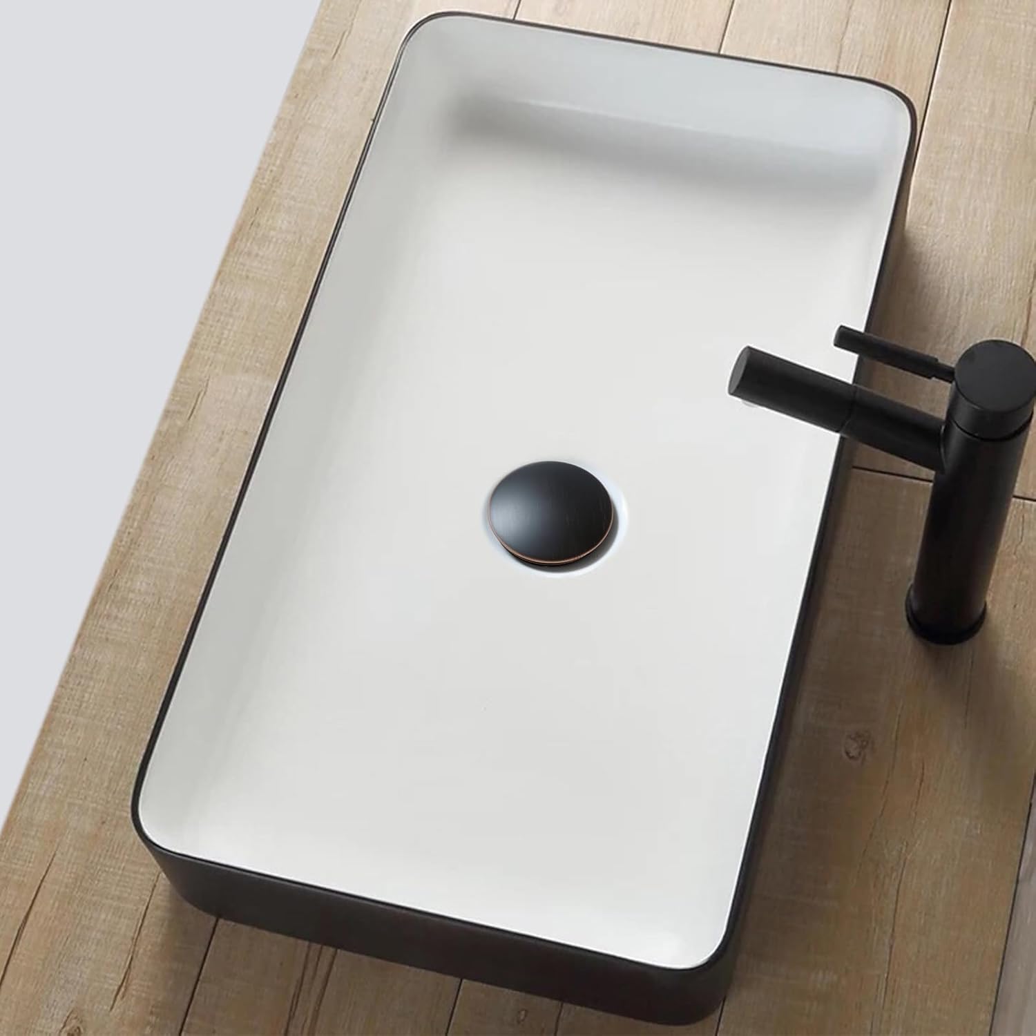 Vessel Sink Drain, Bathroom Pop-Up Drain Without Overflow, Oil Rubbed Bronze