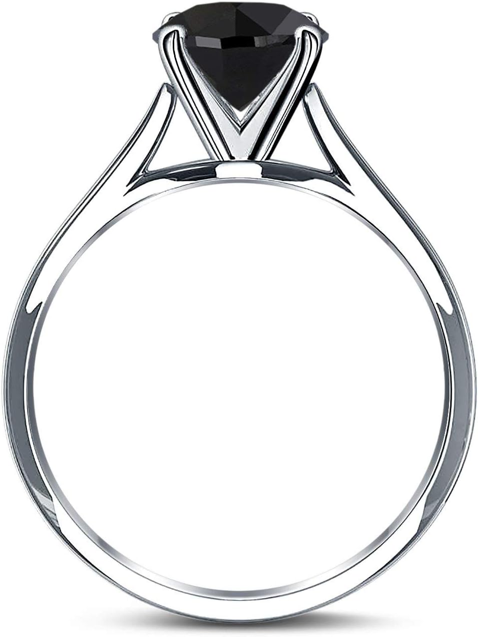 Blue Apple Co. Cathedral Solitaire Wedding Engagement Ring Round Simulated Cubic Zirconia 925 Sterling Silver Center Stone-(7mm)