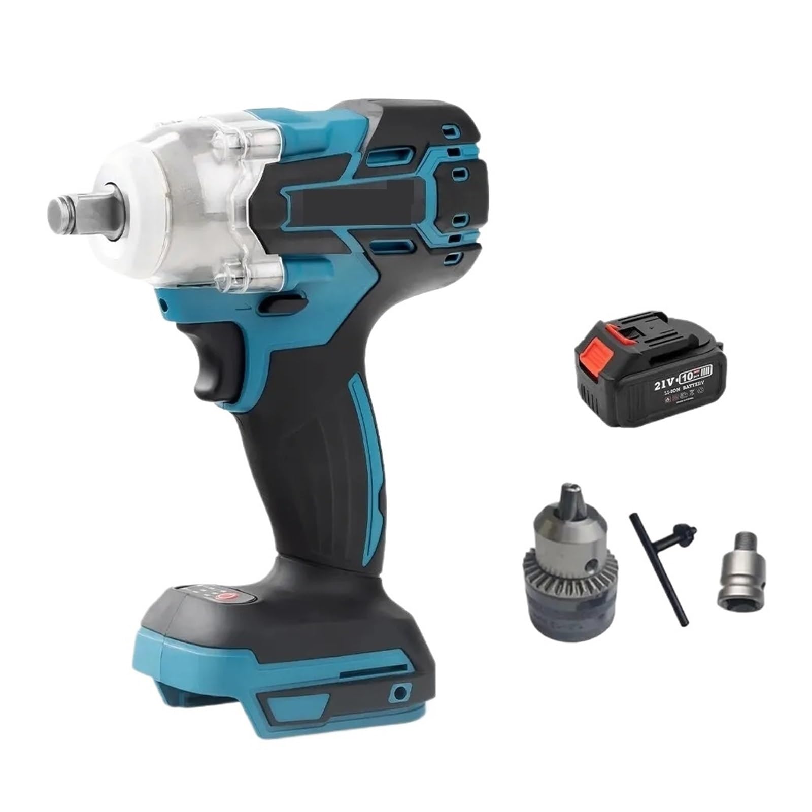 Llave de Impacto Llave De Impacto Eléctrica De 18V, Llave De Vaso Recargable De 1/2, Inalámbrica, Sin Batería, Impacto De Alta Potencia En Reparación De Automóviles(AB109)
