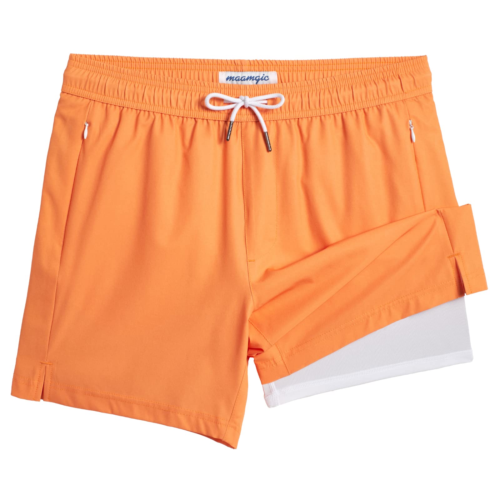 maamgic Mens Swim Trunks with Compression Liner 5 Inch Quick Dry for Beach