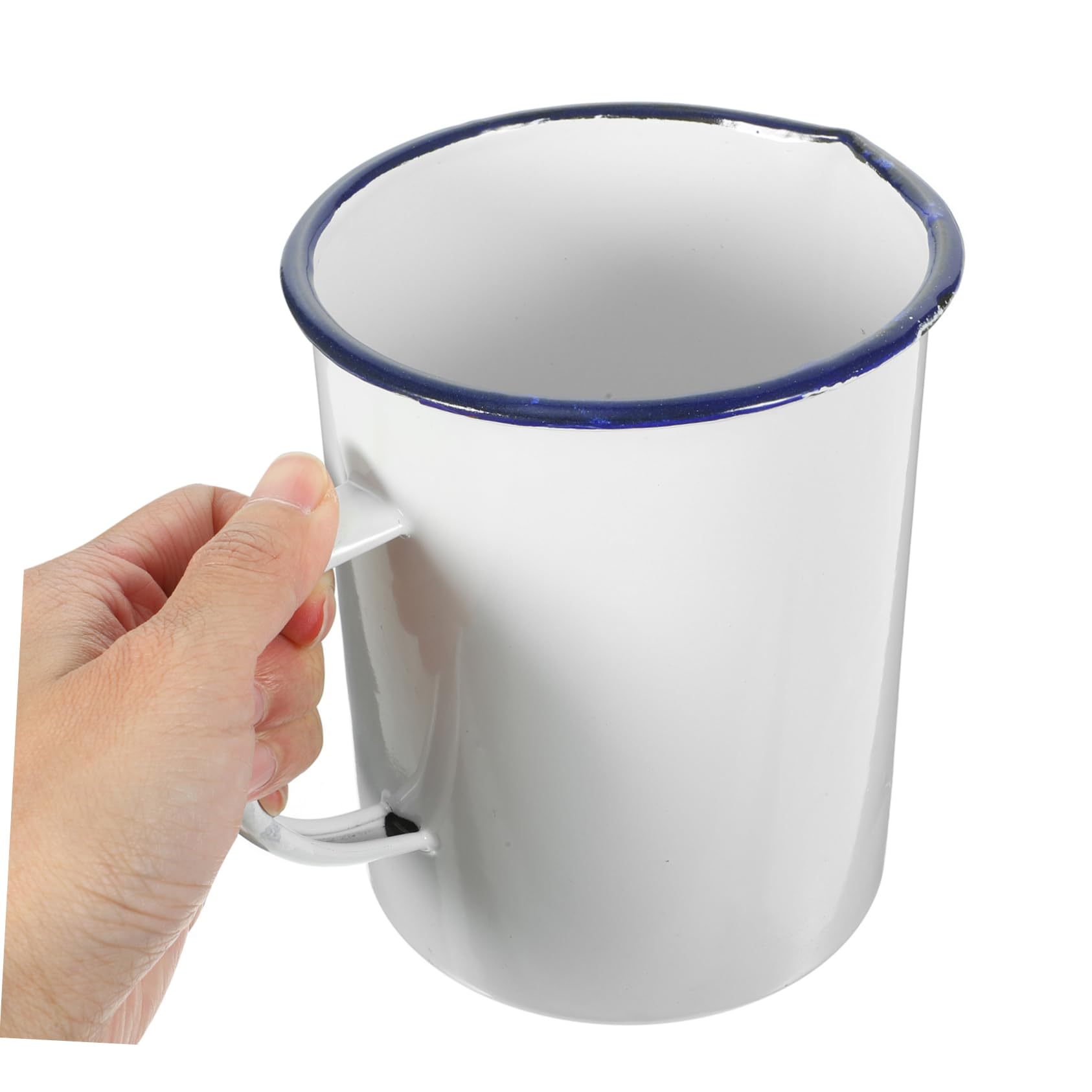 Alipis 2 Stück Retro Emaille Becher Kaffeetasse aus Emaille für Milch und Tee Hitzebeständiger Trinkbecher für Zuhause Büro und Praktische und Langlebige Trinkflasche für Freunde