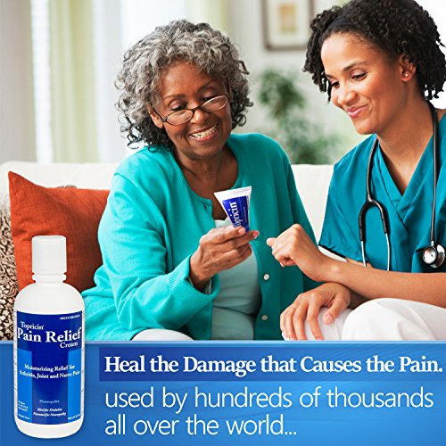 Topricin Pain Relief Therapy Cream (8 Oz) Pack Of 2 Fast Acting Pain Relieving Rub For Arthritis, Back & Neck Aches, Fibromyalgia, Sciatica, Plantar Fasciitis, Sore Muscles & Joints #TOP2