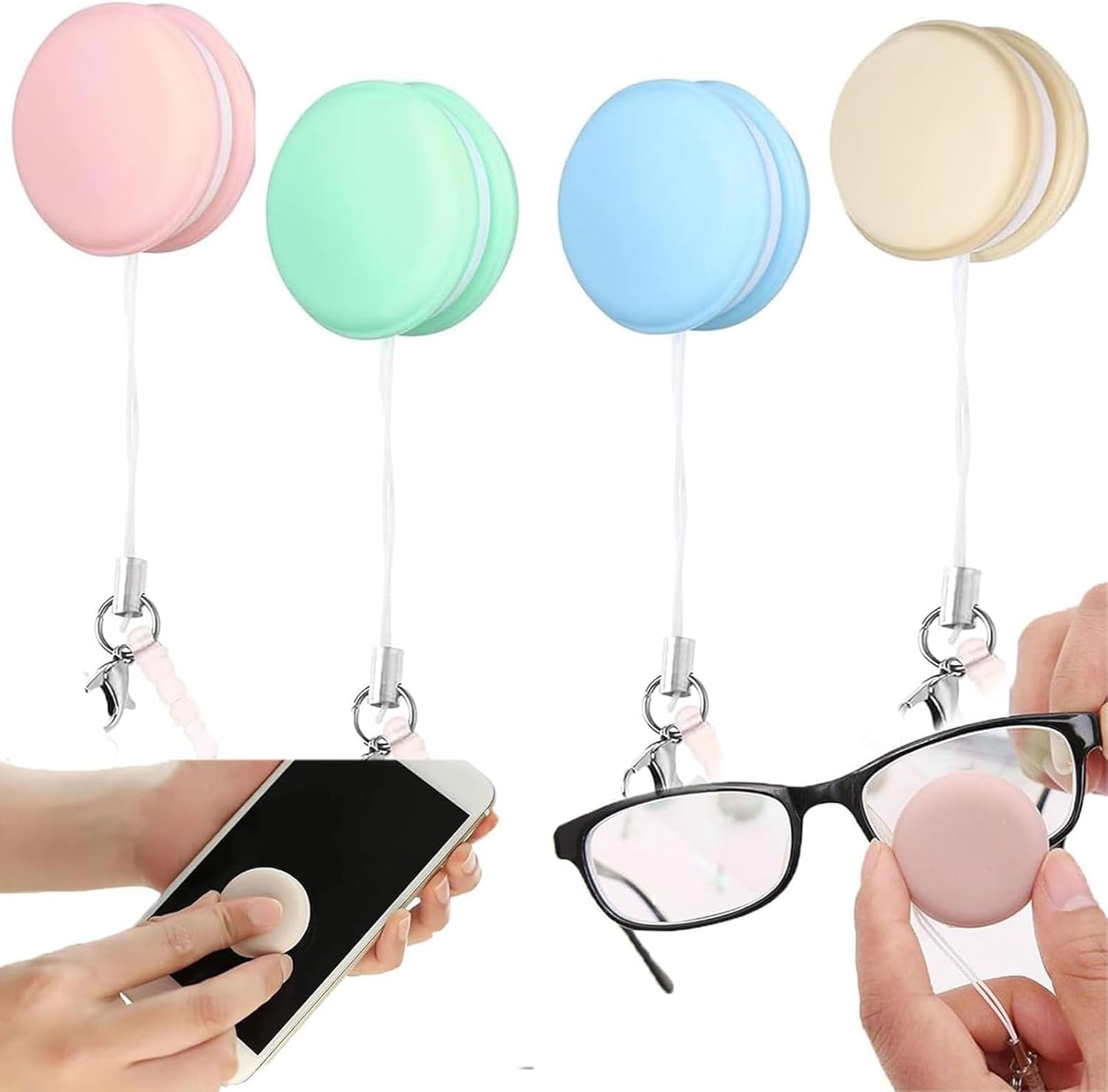 Zabernim4 Screen Cleaner, 4 Pack Screen and Eyeglass Brush Cleaner