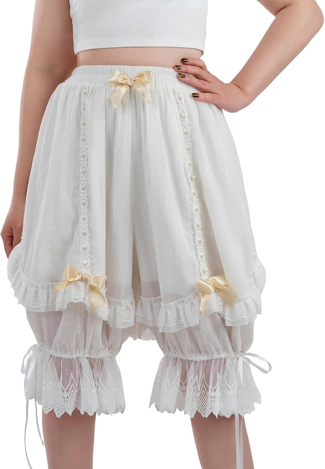 LTAKK Bloomers Women Ruffle Lace Pantaloons Renaissance Victorian Bloomers Kawaii Pumpkin Shorts - Image 2