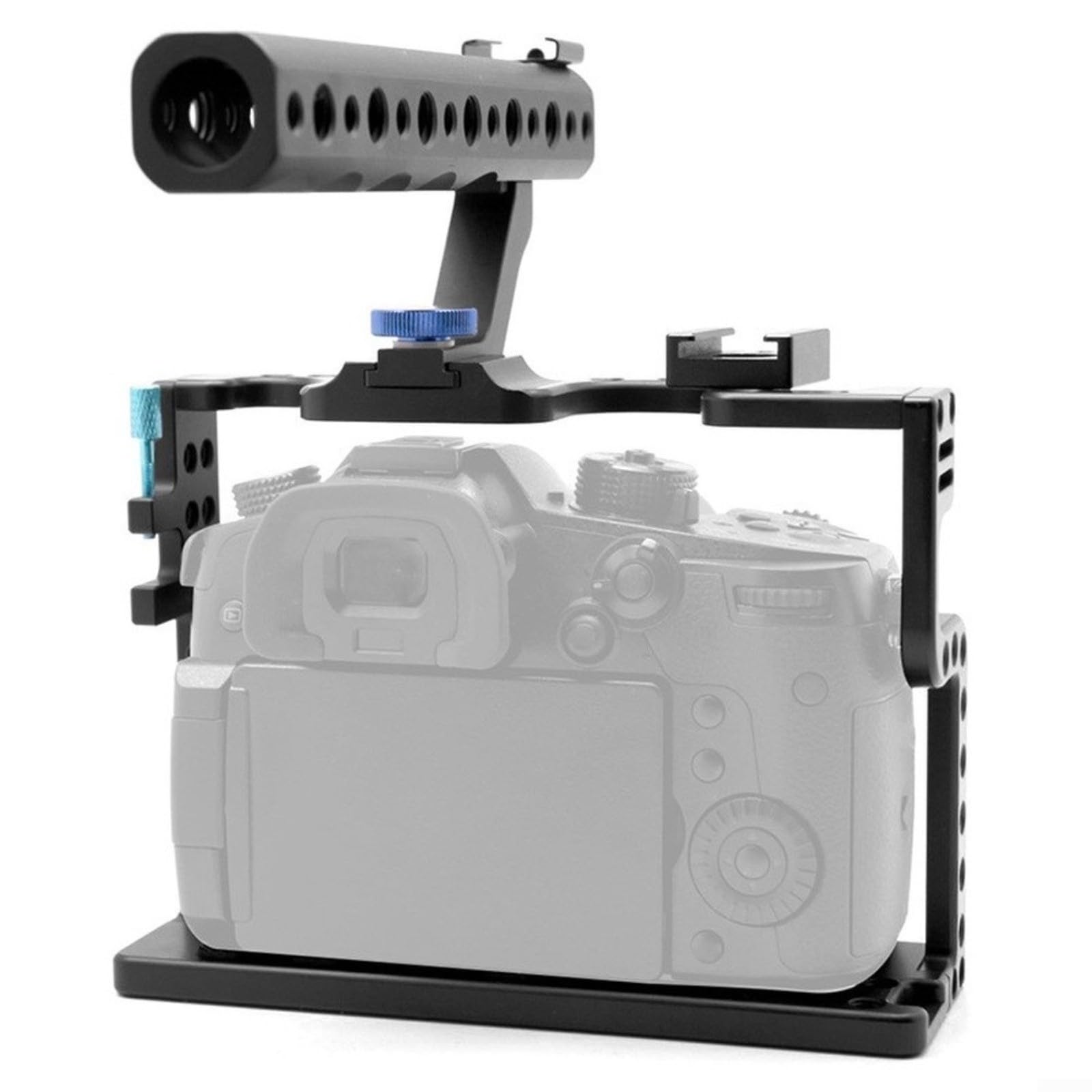 Kit gabbia per fotocamera Panasonic GH5 GH5S, in lega di alluminio, doppio supporto hot shoe con manico superiore e angoli regolabili, per impianto di produzione cinematografica