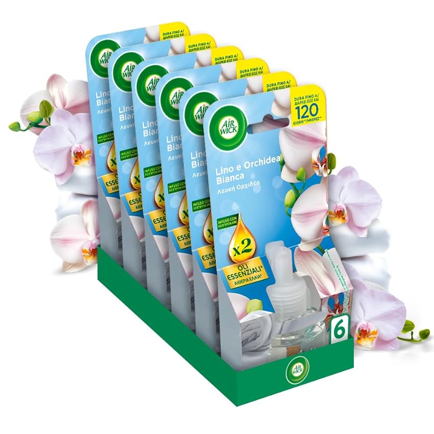 Air Wick Profumatore per Ambienti Lino e Orchidea Bianca Ricarica 19 mL