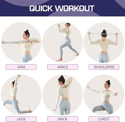 Miniatura 5 de Figura 8 Banda de resistencia, bandas de resistencia para entrenar pecho, brazo y hombro, equipo de ejercicio para yoga, pilates, estiramiento