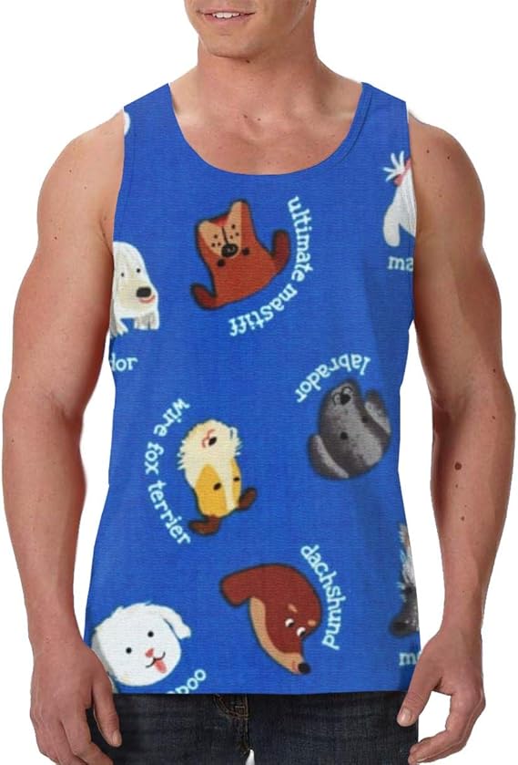Amazon Co Jp Tシャツ 犬 キャラクター タンクトップ メンズ ノースリーブ ラウンドカラー ポーツトップ Tシャツ 筋トレ マッスルフィット スポーツウェア ボディビル ファッション