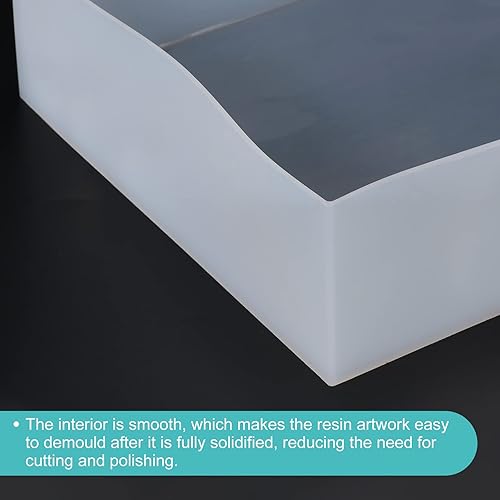 Miniatura 4 de HARFINGTON Tabla de charcutería de 24 pulgadas, bandeja de molde de silicona de resina, molde de epoxi, tabla de cortar, mesa de café para