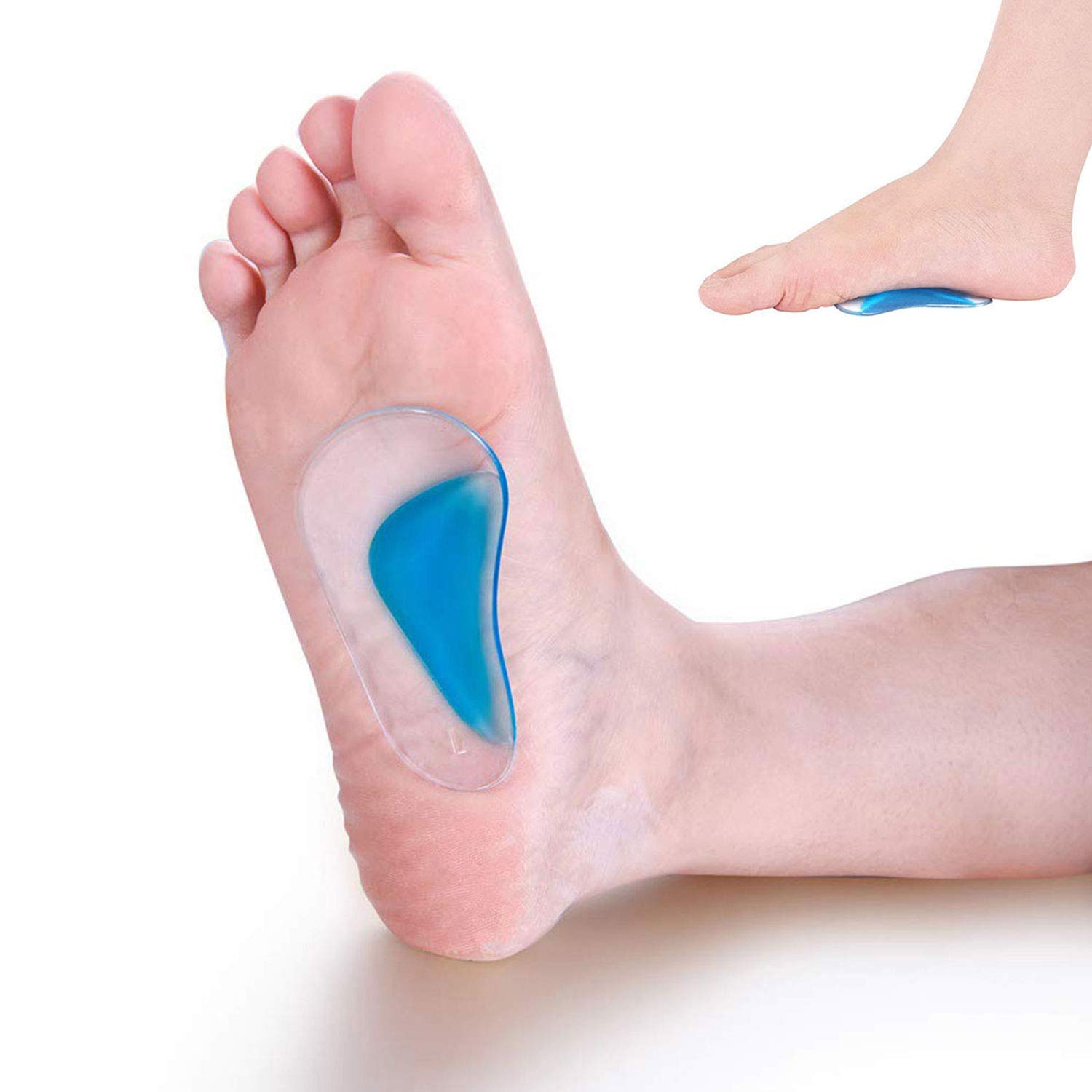Pedimend - Solette di supporto per arco plantare in gel, 6 pezzi, cuscinetti per fascite plantare, ammortizzatori in gel di silice, inserti ortopedici per scarpe