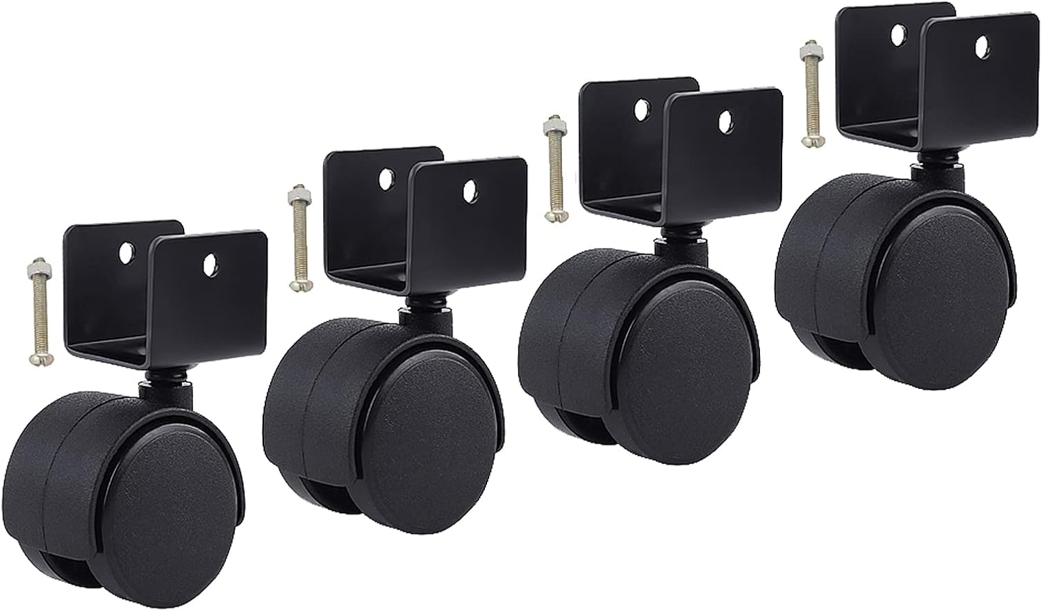 4pcs Moving Castors for Furniture with UShaped Bracket