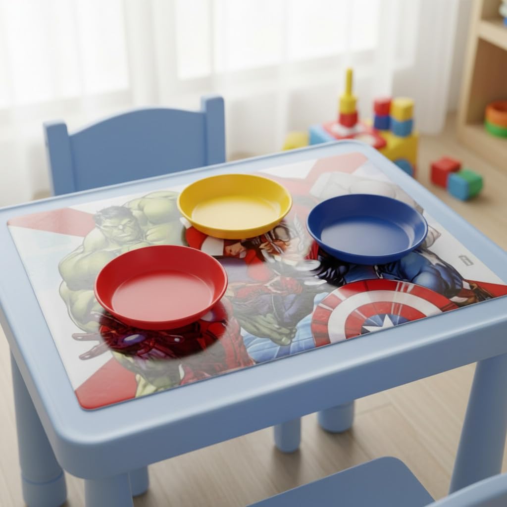 Lot de 2 sets de table américains plastifiés sous assiette pour petit-déjeuner et déjeuner enfants pour HULK AVENGERS