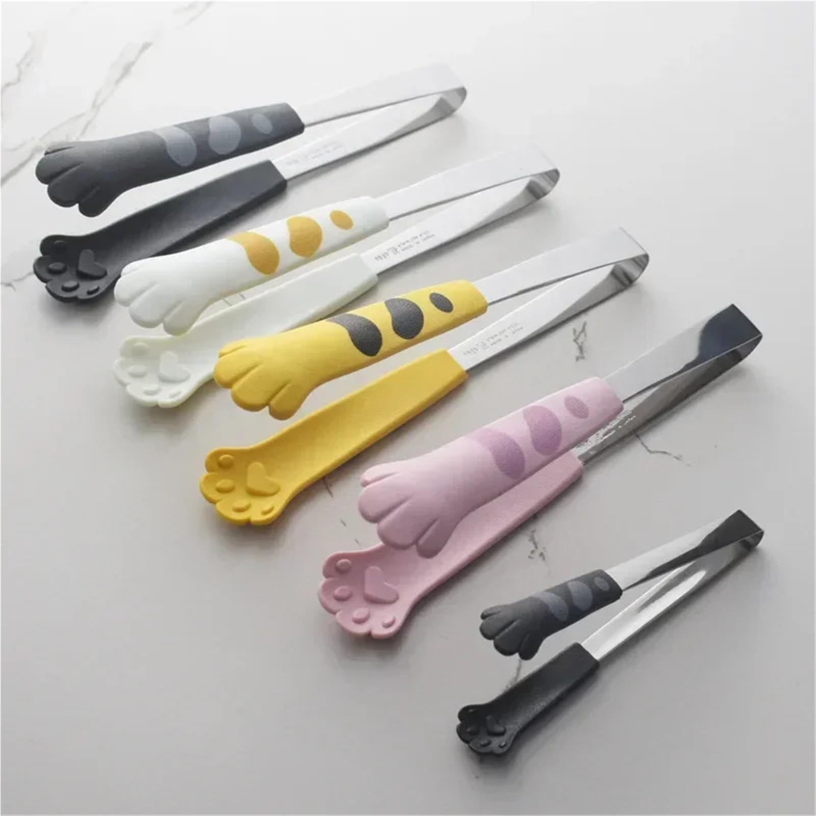 Pinces de cuisine, Pince de cuisine en acier inoxydable multicolore 12-23,4 cm(Pink,M 18.2cm)