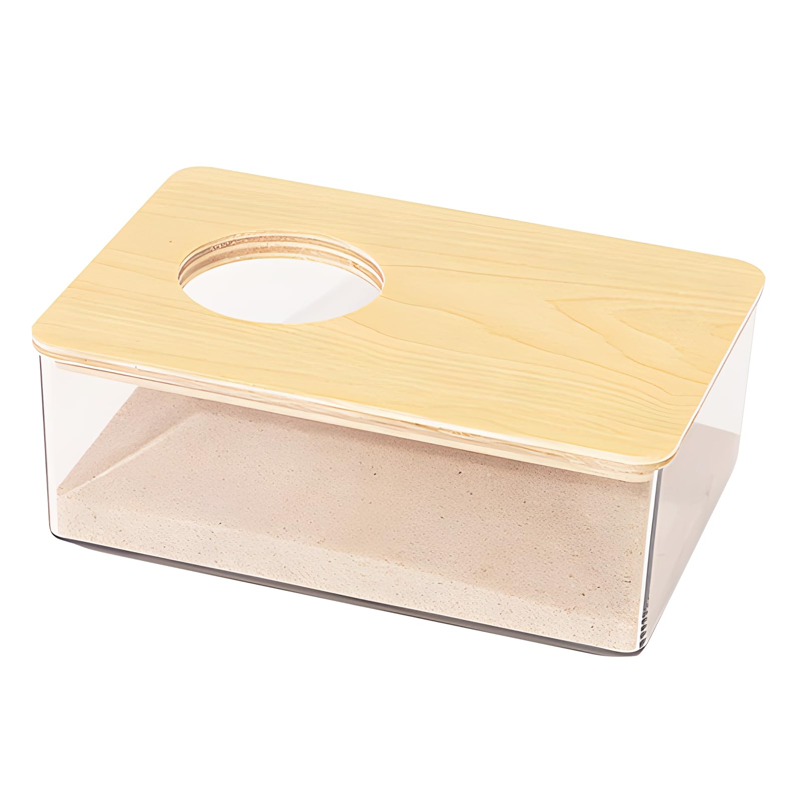 PLUSHCEWT Hamster Sand Bath Container,Pet Hamster Sand Bathroom,Hamster Sand Bath Box,Sand Bathroom for Syrian Hamster,for Mice Lemming Gerbils (Rectangle)