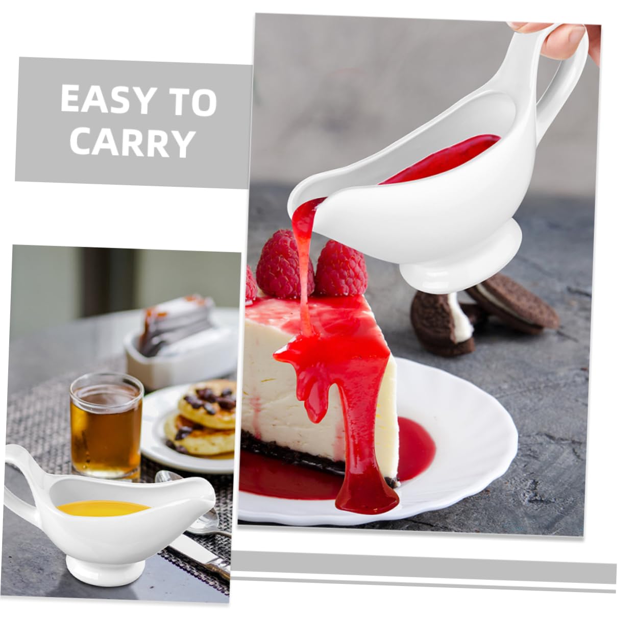 Yardenfun Barca per Salsa in Ceramica 100ml, 3 Pezzi, Bianco | Tavolo da Pranzo e Feste, Design Semplice e Delicato, per Sughi e Condimenti
